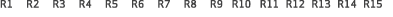R1 R2 R3 R4 R5 R6 R7 R8 R9 R10 R11 R12 R13 R14 R15