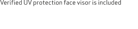 Verified UV protection face visor is included
